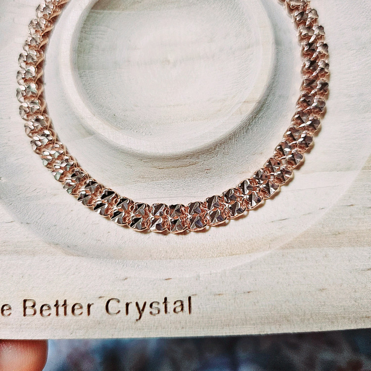 14k 로즈골드 커팅메쉬 팔찌--3