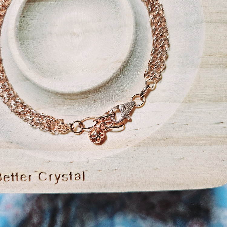 14k 로즈골드 커팅메쉬 팔찌--5