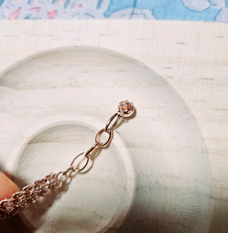 14k 로즈골드 커팅메쉬 팔찌--7