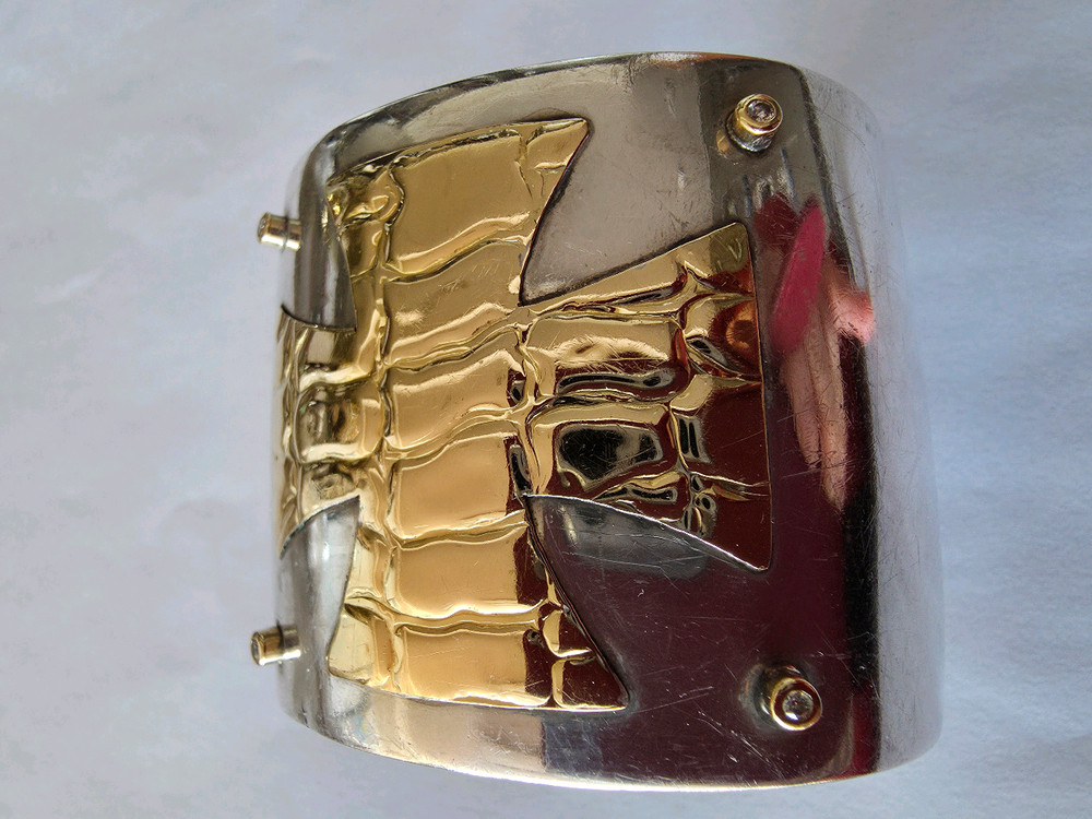 스털링실버+18K 크롬하츠디쟌 커프 팔찌--1