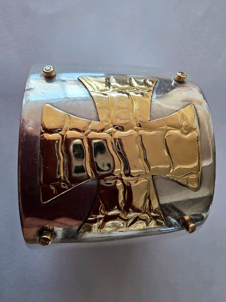 스털링실버+18K 크롬하츠디쟌 커프 팔찌--2