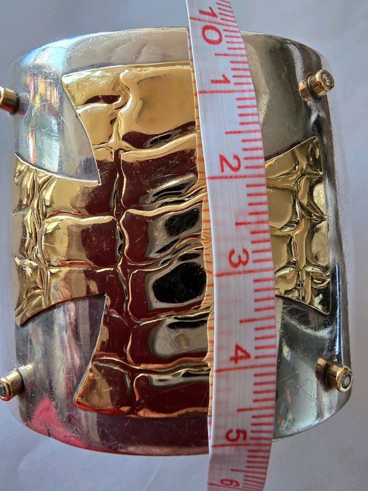 스털링실버+18K 크롬하츠디쟌 커프 팔찌--6