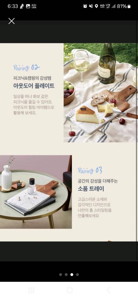 투썸플레이스 아카시아나무 페어링 플레이트 (쟁반, 트레이)--3