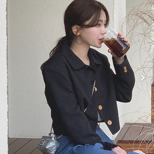 위드아웃썸머 브레드 블랙 숏 자켓 프리사이즈