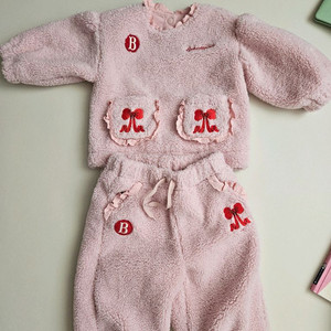 베베드피노 퍼프리본 덤블퍼 상하복 90