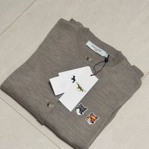 (새상품) 메종키츠네 더블 폭스 가디건 베이지 멜란지 이미지