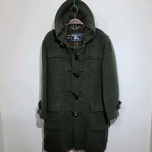 (L) 버버리 떡볶이코트 카키 모직 더플코트 후드코트