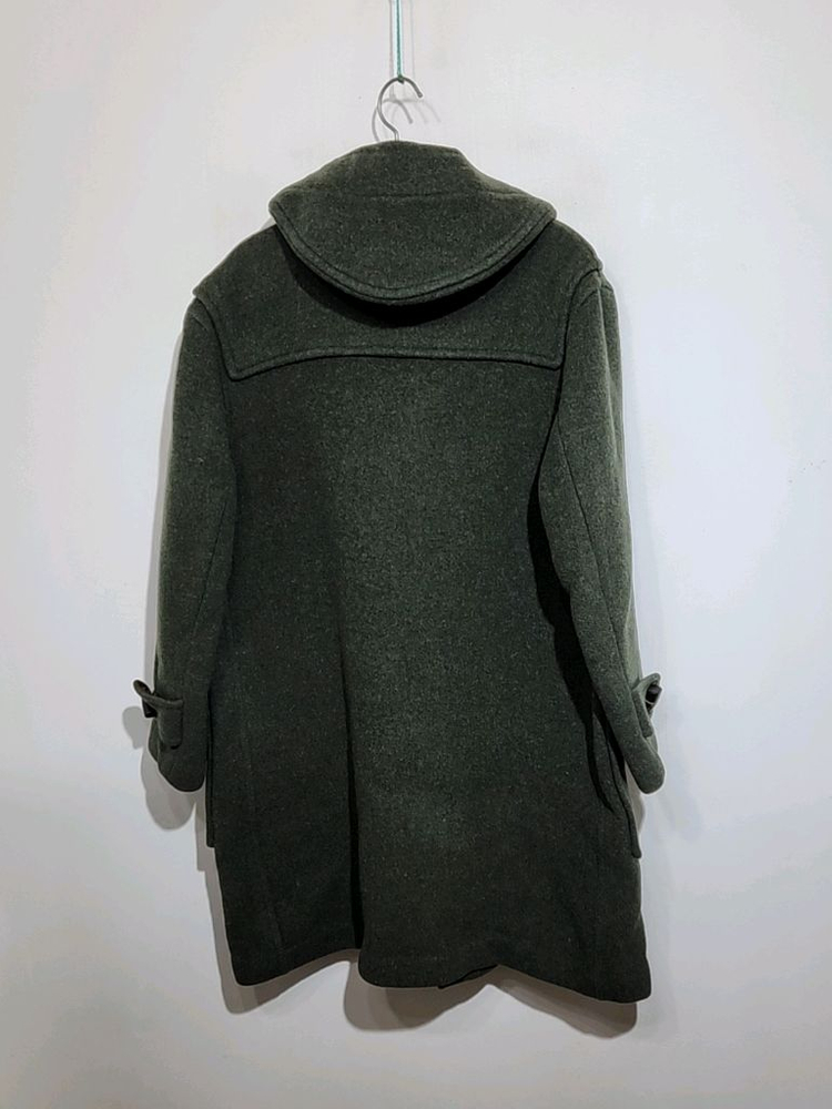 (L) 버버리 떡볶이코트 카키 모직 더플코트 후드코트--6