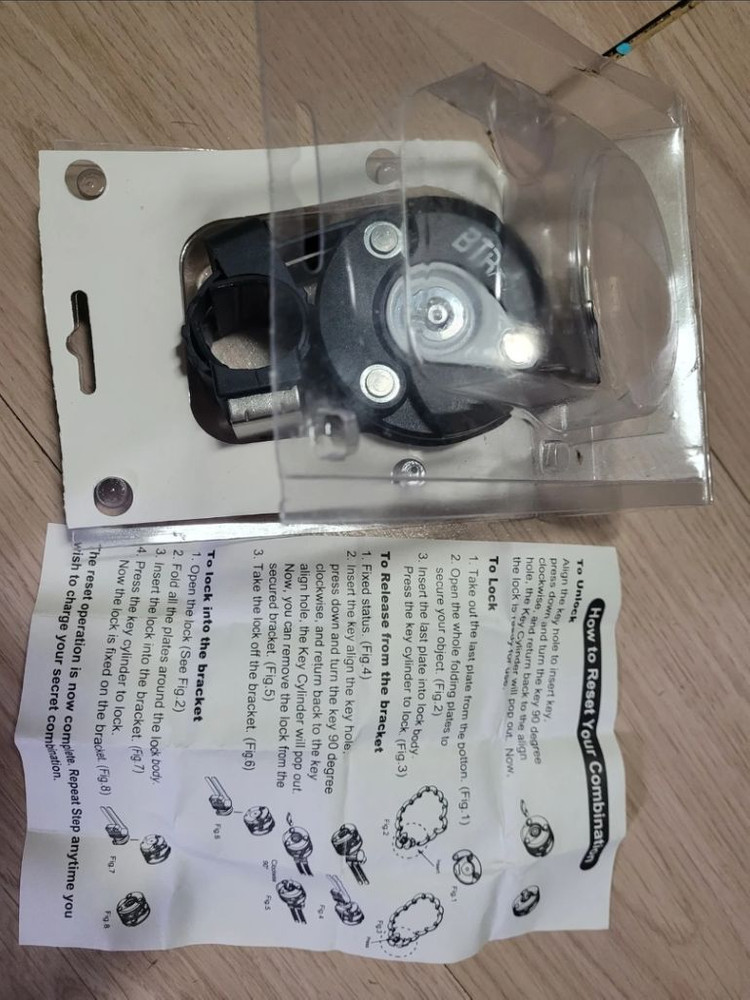 킥보드 전기 자전거 전동차 자물쇠 안전 잠금장치 관절락 새상품 이미지