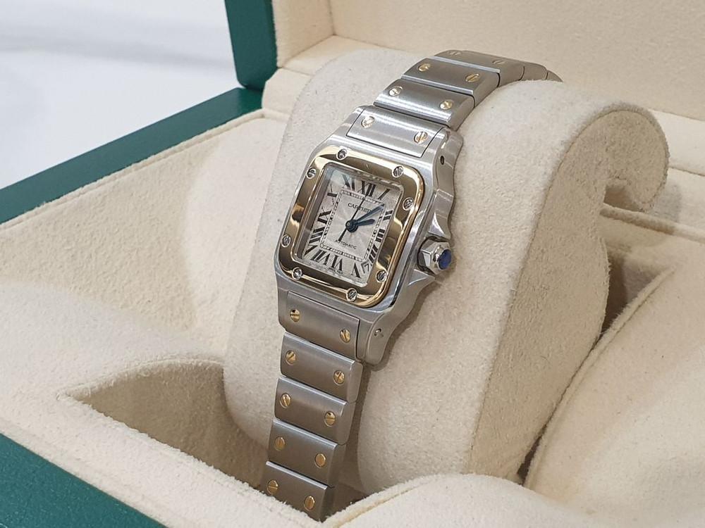 까르띠에 산토스 갈베 콤비 스몰 (썬레이+신형스트랩)오토 W20057C4 이미지