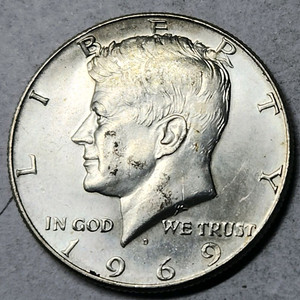 은화 40% 동전 미국주화 케네디 하프달러 1969 D
