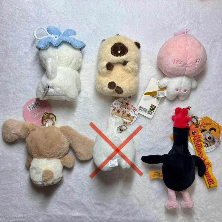 인형키링 냐한남자 춘식이 속았지 우소우소짱 카피바라 어피치 시나모롤 월레스와 그로밋 맥그로우 이미지