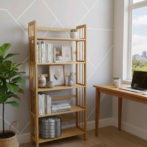 원목 5단 선반책장