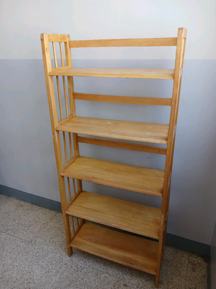 원목 5단 선반책장--4