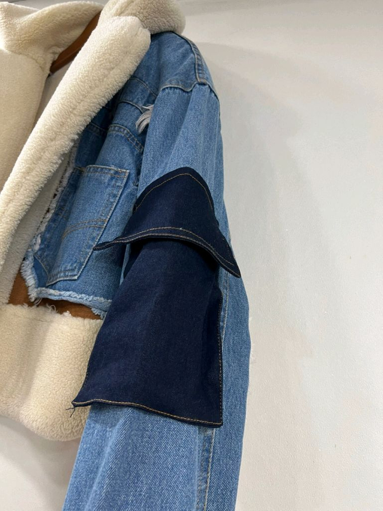 데님 무스탕 자켓--6