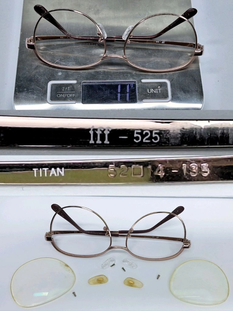 fff-525 티타늄 여성용 안경테 52mm 로즈골드 일본 수입 빈티지 레트로 클래식 앤틱 패션 아이웨어 이미지