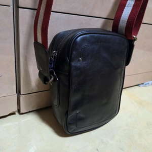 발리 정품 삼선 오리지널 메신저백 레더