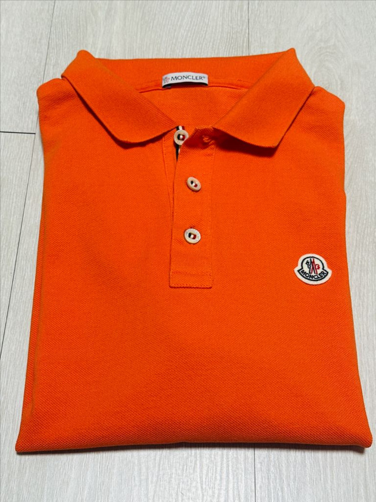 몽클레어 오렌지색 남성 반팔 폴로셔츠--3