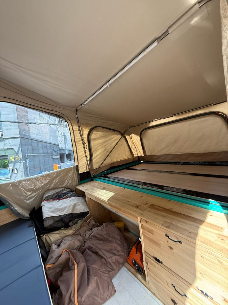 2022 신화 T7 텐트 트레일러 캠핑 투폴딩 카라반 코쿤 캠퍼 이미지