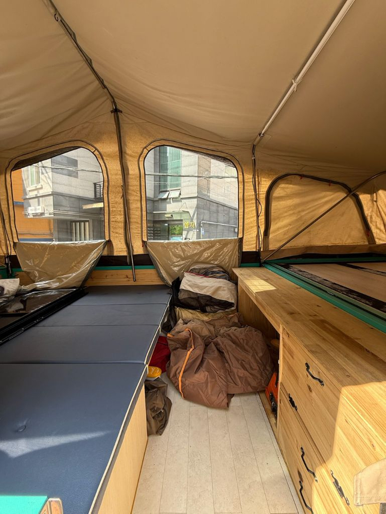 2022 신화 T7 텐트 트레일러 캠핑 투폴딩 카라반 코쿤 캠퍼 이미지