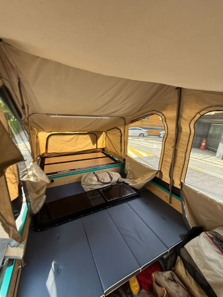 2022 신화 T7 텐트 트레일러 캠핑 투폴딩 카라반 코쿤 캠퍼 이미지