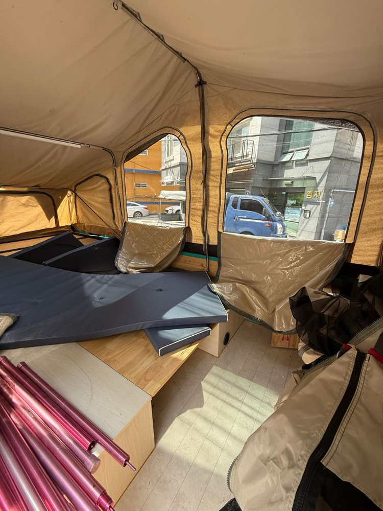 2022 신화 T7 텐트 트레일러 캠핑 투폴딩 카라반 코쿤 캠퍼 이미지