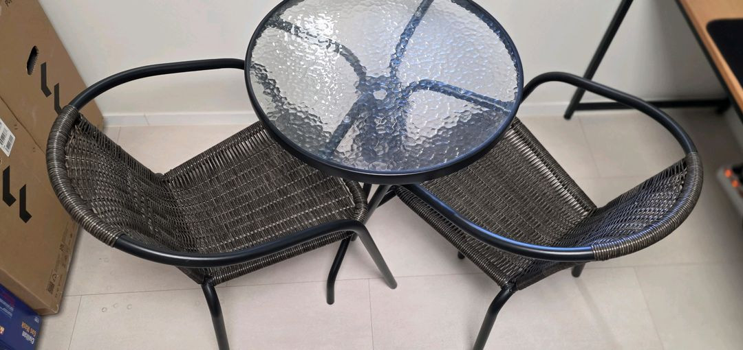 WOW 오풀로 2인 카페 테이블 의자 세트 판매 이미지