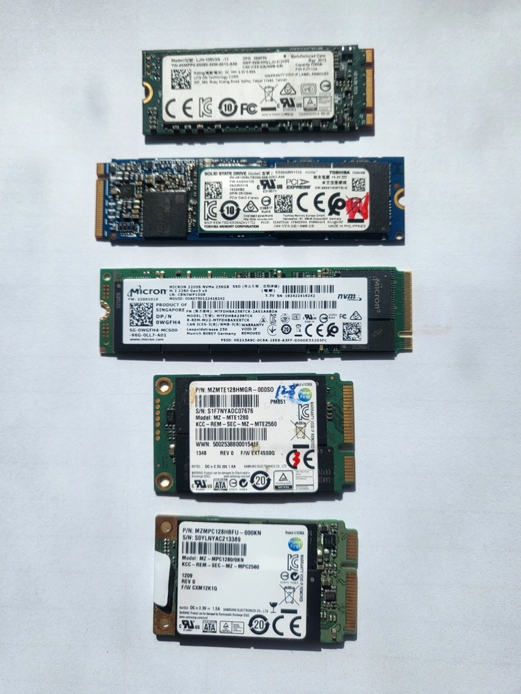 NVMe SSD 5개 세트 1tb부터 128G까지 총 5개 일괄 28만원 - 안심되는 중고거래