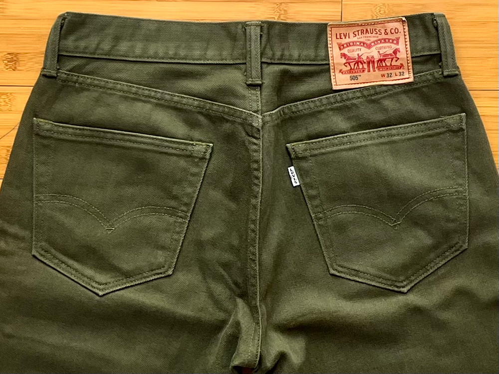 리바이스 505 카키진 데님팬츠 W32 L32--3
