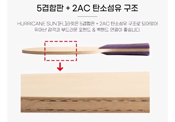 동일구조라켓)쑨잉샤 S968 동일소재 (FL그립)ㅡ반발력.그립감.볼컨트롤우수~~~ㅡ구매가능무게86 , 90g 이미지