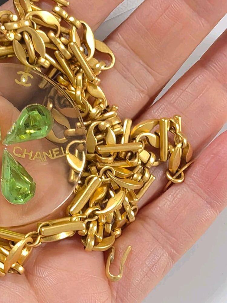 [CHANEL]샤넬 빈티지 코코 마크 클로버 네크리스--4