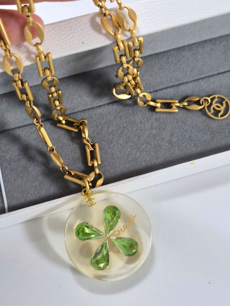 [CHANEL]샤넬 빈티지 코코 마크 클로버 네크리스--6