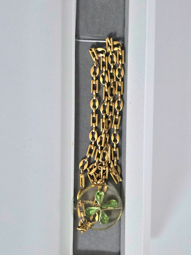 [CHANEL]샤넬 빈티지 코코 마크 클로버 네크리스--9