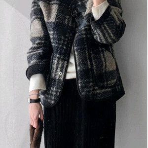 부클체크코트 프리사이즈