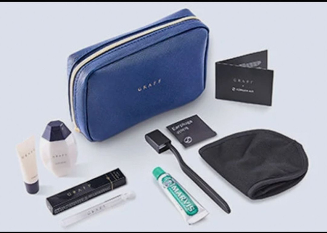 [새상품] 대한항공 비즈니스석 어메니티 파우치(여행용 키트) 이미지