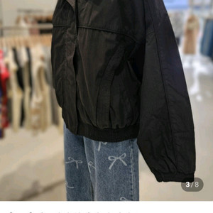 Lap 체크안감 하이넥 간절기점퍼 프리사이즈 이미지