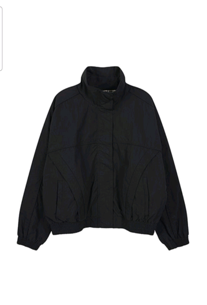 Lap 체크안감 하이넥 간절기점퍼 프리사이즈 이미지