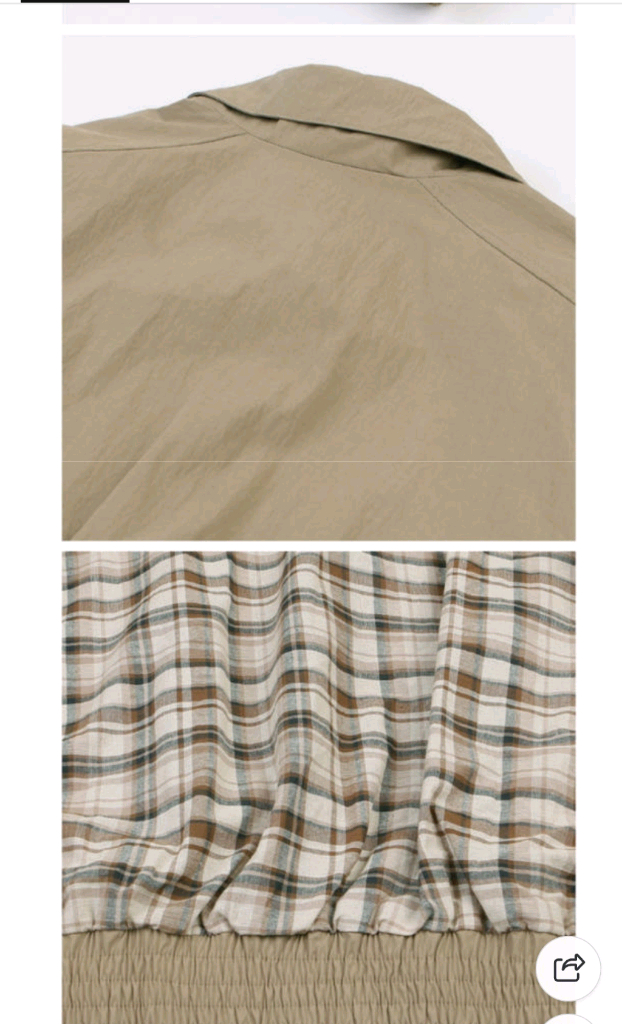 Lap 체크안감 하이넥 간절기점퍼 프리사이즈 이미지