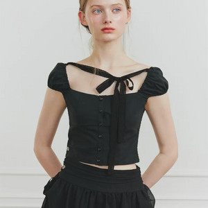 [페인오어플레져]WENDY RIBBON BLOUSE 블라우스 셔츠 티셔츠 탑