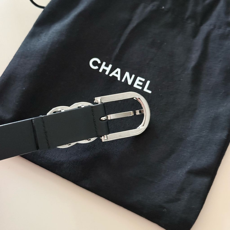 샤넬 큐빅 가죽 벨트--5