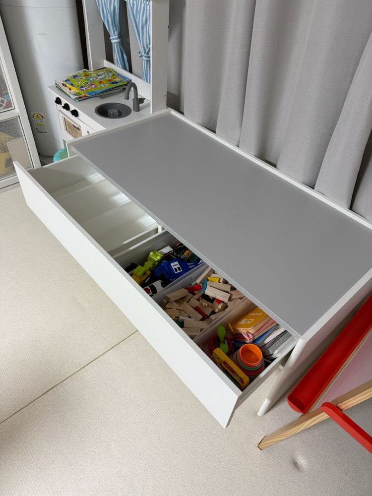 이케아 둔드라 어린이 수납형 놀이 플레이 테이블 책상--2