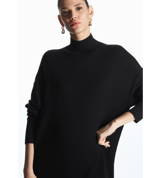 코스 울100 니트 슬릿 원피스 S--7