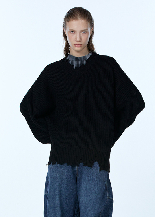 우알롱 니트 블랙 새상품 이미지