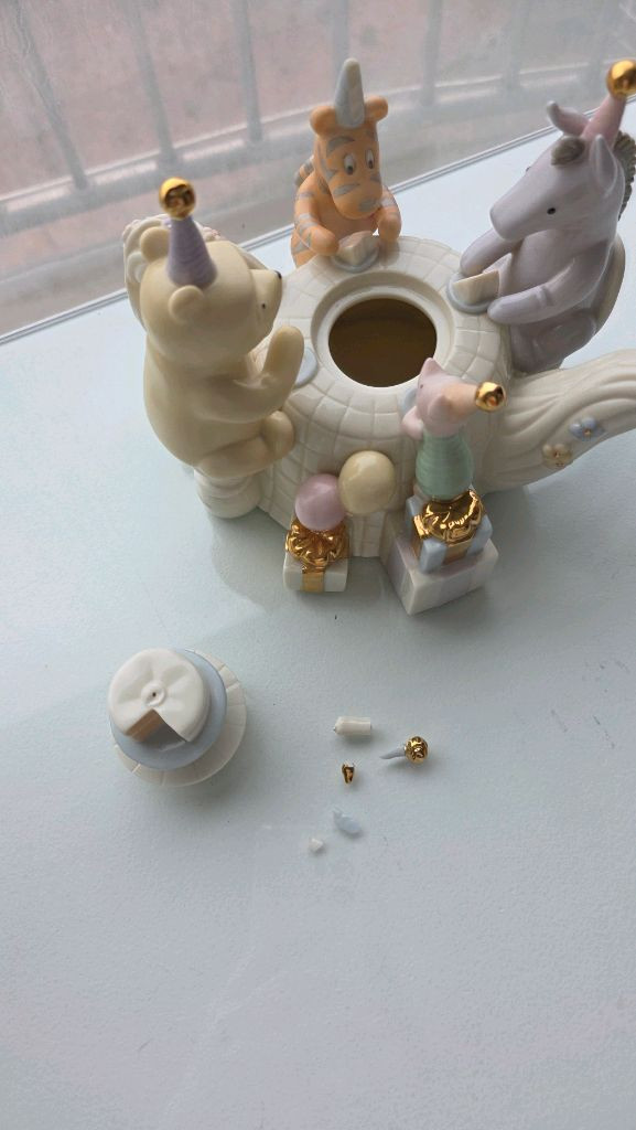 레녹스 한정판 곰돌이푸 생일 티팟 리페어--1