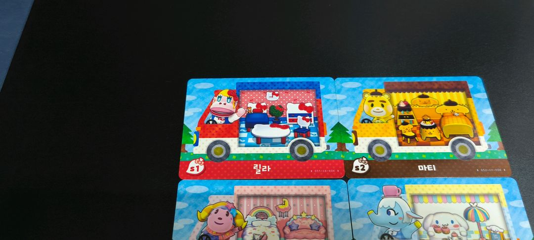 정발 한글 산리오 올클 캠핑카 아미보6종+실스티커4종--1