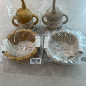 아가방 실리콘 이유식 흡착볼/빨대컵 세트 (새제품)