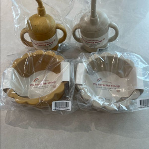 아가방 실리콘 이유식 흡착볼/빨대컵 세트 (새제품)