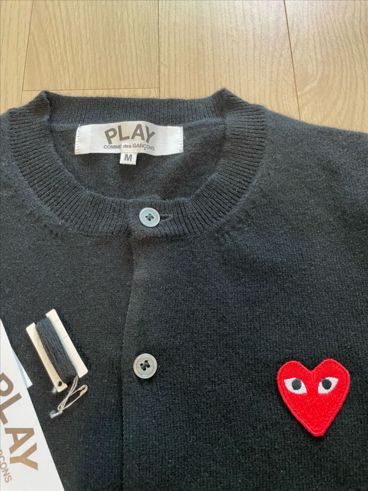 [거의 새제품] 꼼데가르송 레드와펜 가디건 블랙 여자 m--2