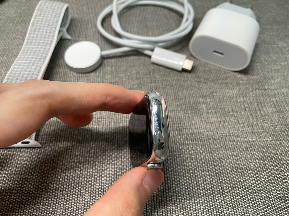 애플워치 7 스테인리스 실버 41mm--2