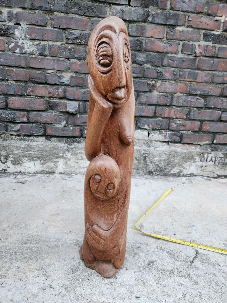 원목 조각 인형 2개 세트 이미지